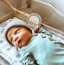 Load image into Gallery viewer, Rattan Baby Birth Announcement