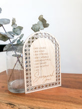 Load image into Gallery viewer, Rattan Affirmation Sign, Wood