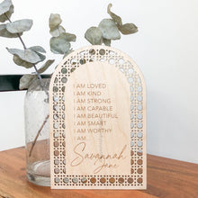 Load image into Gallery viewer, Rattan Affirmation Sign, Wood