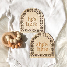 Load image into Gallery viewer, Rattan Double Sided Gender Reveal