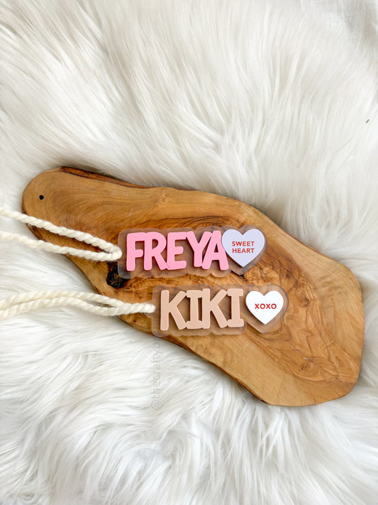 Candy Heart Valentine's Name Tag