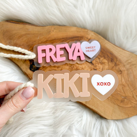 Candy Heart Valentine's Name Tag