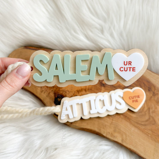 Candy Heart Valentine's Name Tag