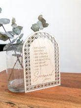 Load image into Gallery viewer, Rattan Affirmation Sign, Wood
