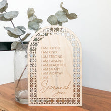 Load image into Gallery viewer, Rattan Affirmation Sign, Wood
